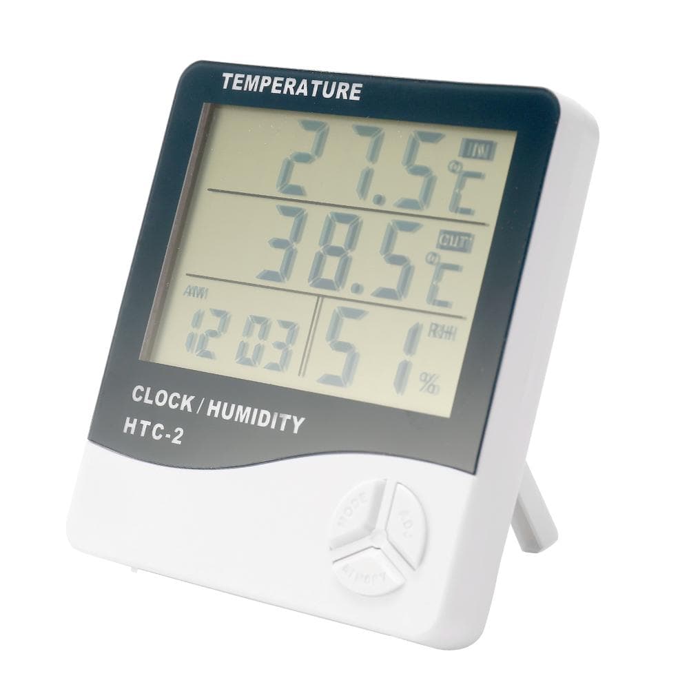 Indoor and Outdoor Large Screen Digital Display Temperature and Humidity Meter Time Calendar Alarm