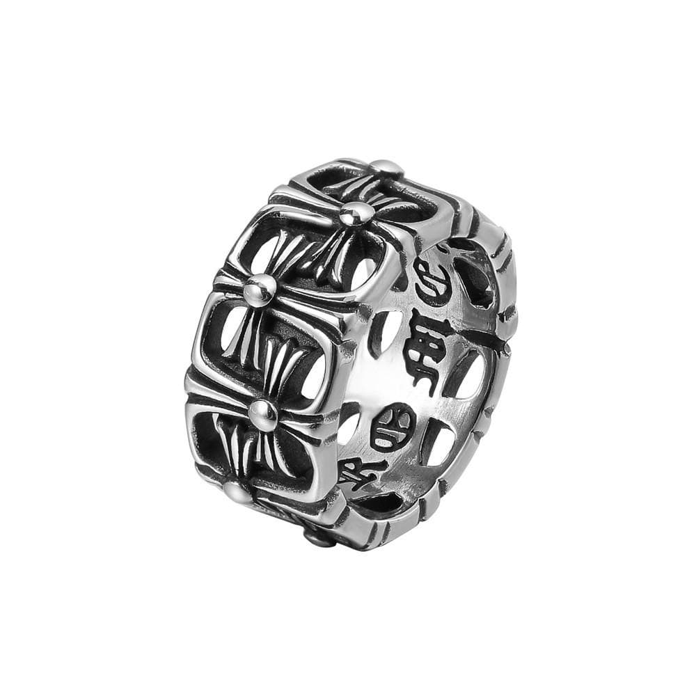 Personalized Retro Cross Men's Titanium Steel Ring 9