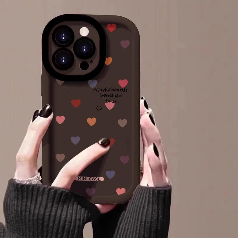 Colorful Love for Apple 16promax Mobile Phone Case 15 Full-inclusive IPhone 14puls Puff 13mini12 Apple 16PROMAX
