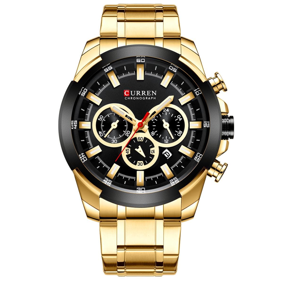CURREN 8361 Quartz Man Wristwatch Watch for Male Men Watches with Calendar Indicator Date gold