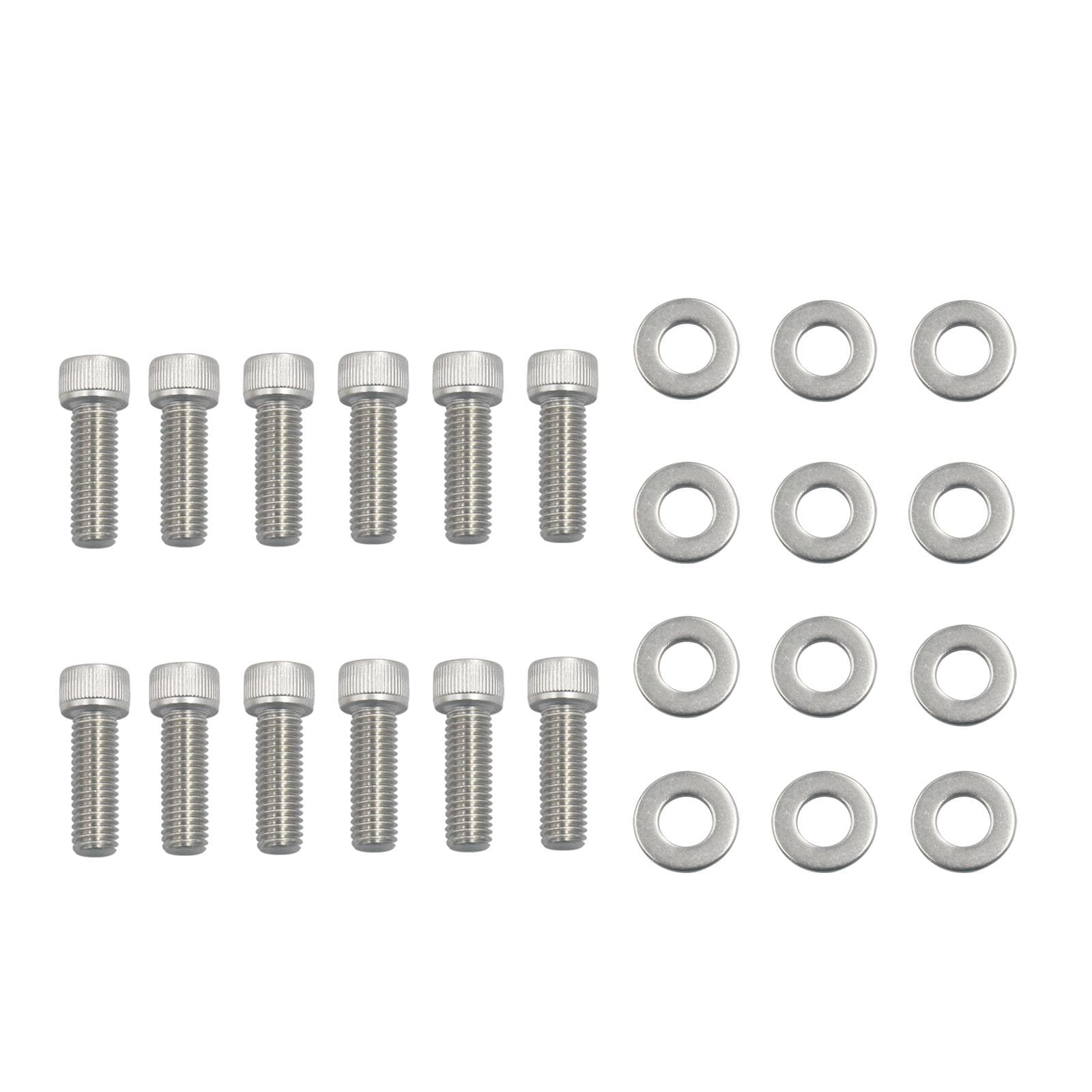 SBC HEADER BOLTS STAINLESS STEEL KIT SMALL BLOCK Replacement for CHEVY 283 327 350 383 400 TPI silver