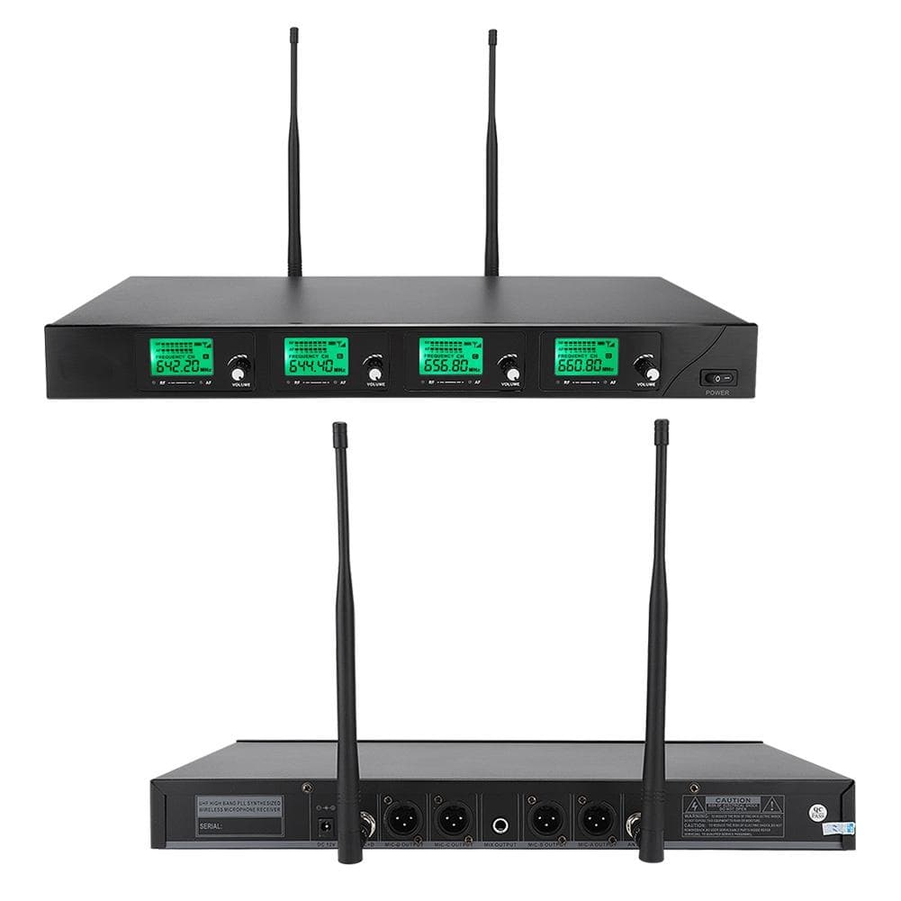 Wireless 621.5MHz-643.7MHz Handheld 4 Channels Microphone for Meeting Conference EU Plug