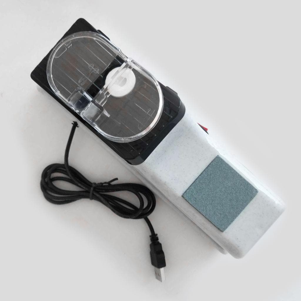 USB Electric Knife Sharpener Adjustable Kitchen Knife Tool Knife Scissors Sharpening Stone white