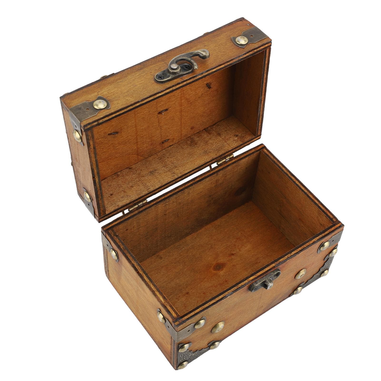 Vintage Jewelry Storage Box Multifunctional Brown Color Density Board Jewelry Organizer Vintage Box