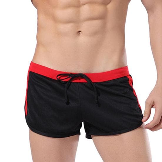 New Men's Fashion Swimwear Swimming Trunks Sports Wear Sexy Short Beach Pants XL black