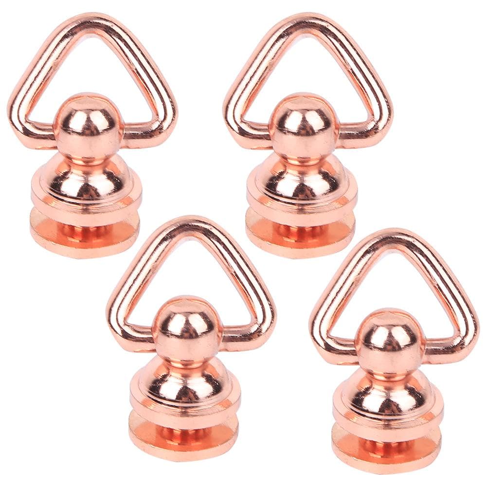 4PCS Metal Ring Screw Round Head Studs Rivet Nail Rotate Spikes DIY Leather Craft Hardware