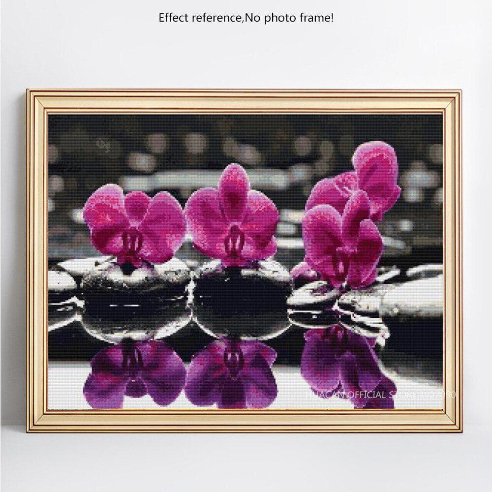 Diamond Mosaic Flower And River 5D DIY Diamond Painting Embroidery Rhinestones 20X30CM