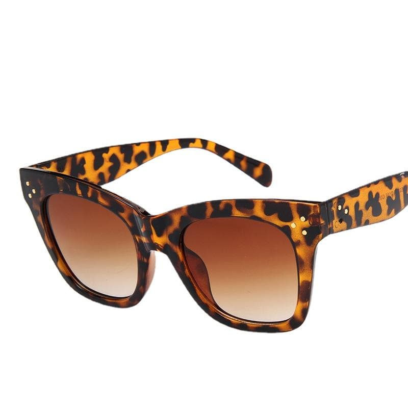 New Women Large Frame Cat Eye Sunglasses Fashion UV400 Protection Vintage Style Sun Glasses for Women Men As shown in the figu