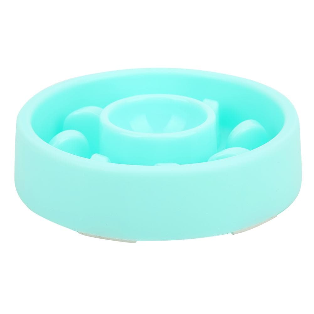 Plastic Exquisite Non-slip Bottom Pet Anti Choking Slow Food Feeding Bowl Supplies for Dogs green