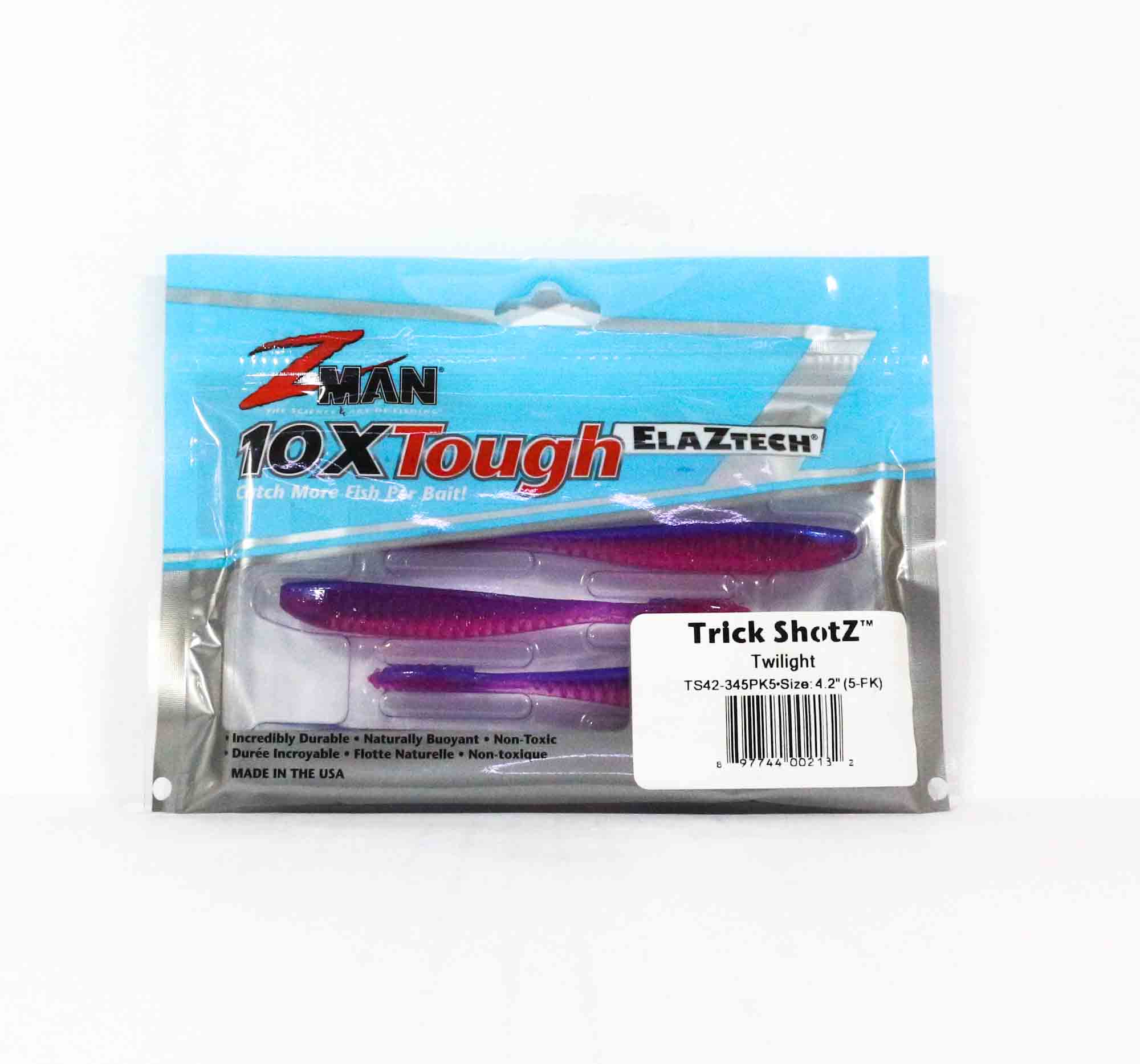 Zman Soft Lure Trick Shotz 4.2 Inch 6/Pack Twilight (2182)