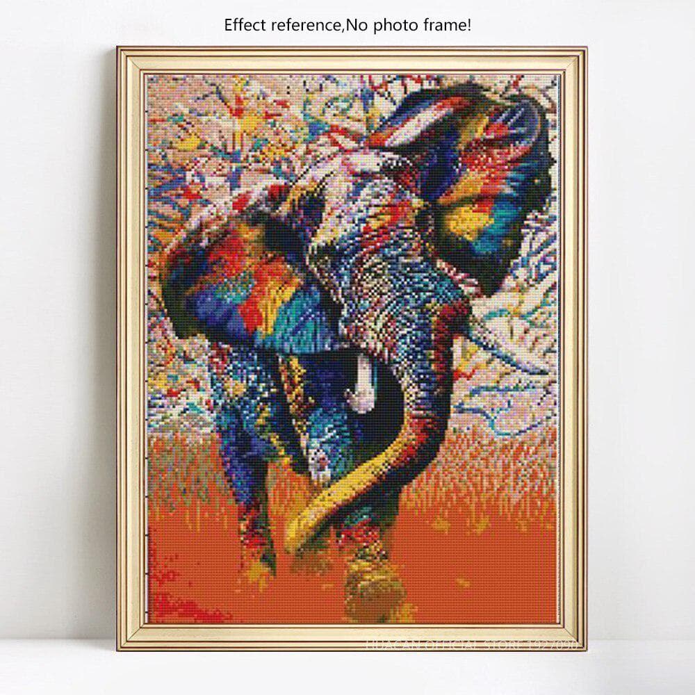 5D DIY Full Round Diamond Painting Elephant Rhinestone Mosaic Diamond Embroidery 20X30CM