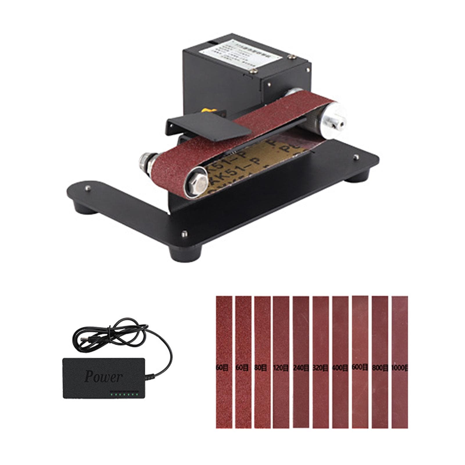 250W Mini Belt Sander Electric Bench Grinder Sanding Machine 7 Speed Adjustable Control Small US Plug & Type 1 black