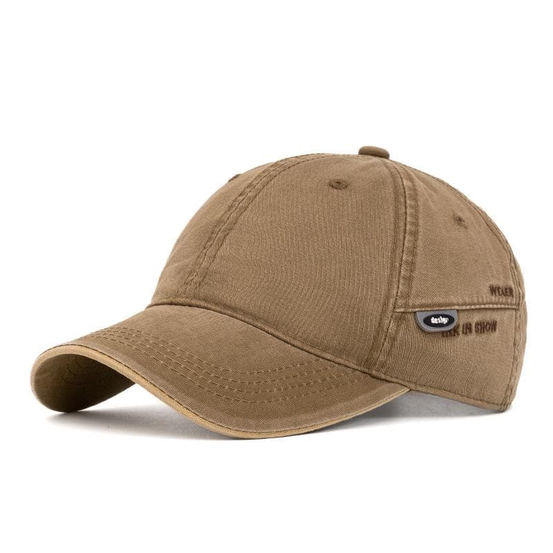 Men's Cotton Solid Color Curved Brim Baseball Cap - Outdoor/Sun Hat for Spring & Summer Adjustable khaki