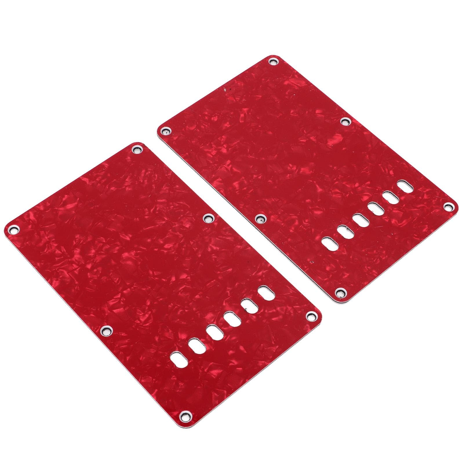 2PCS Electric Guitar Back Cover Plates with 6 Holes PVC Plastic Guitar Guard Backplate Replacement red