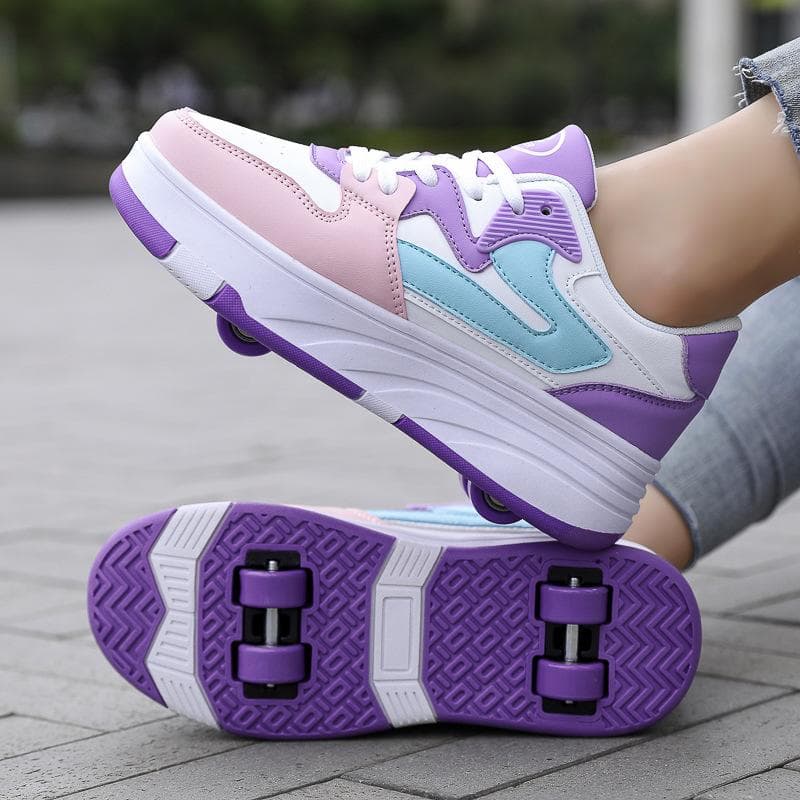 Children's Shape-shifting Shoes Four-wheel Runaway Shoes Boys and Girls Dual-purpose Roller Skates Double-row Roller Skates Adult 37
