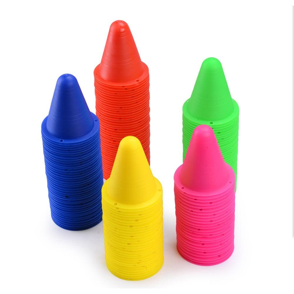 50 Pieces Track Training Cones Roller Skating Obstacles Nimble Sports Small Cones for Indoors multicolour