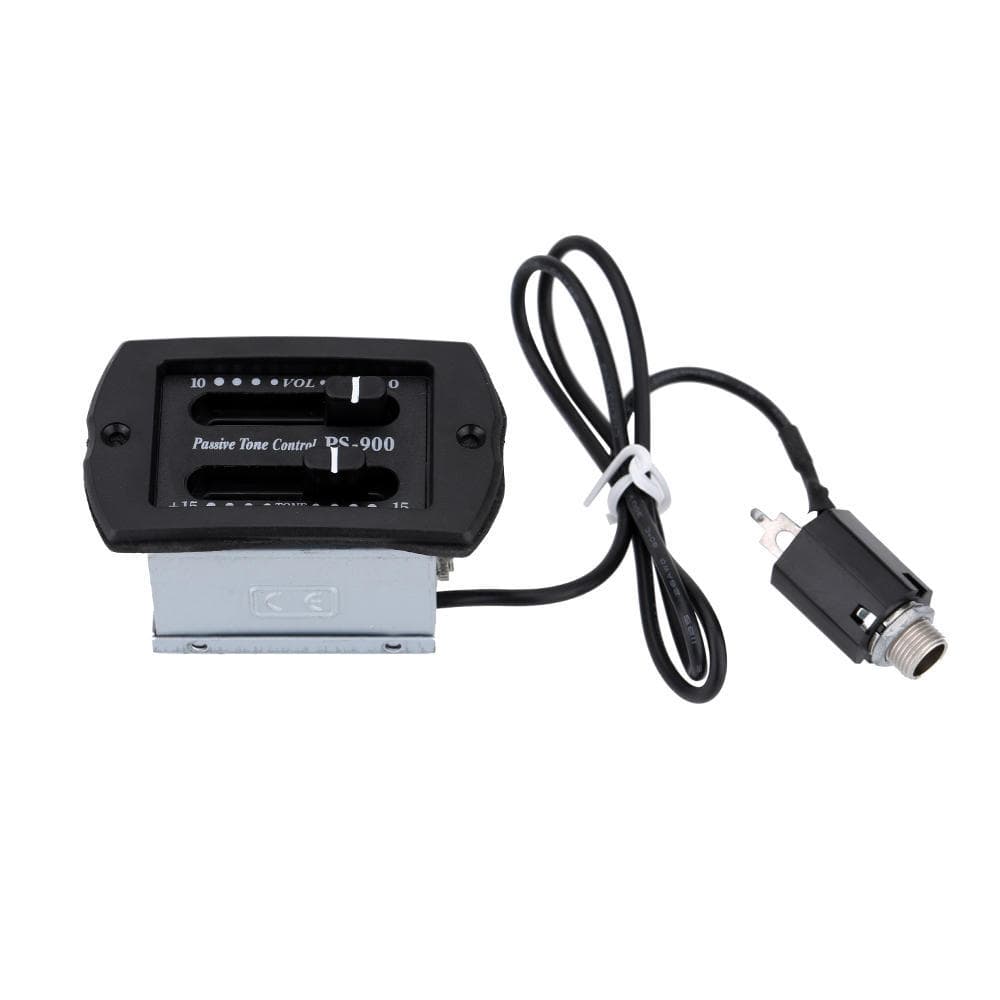 Acoustic Guitar Passive Tone and Volume Control EQ Equalizer Preamp Amplifier Piezo Pickup Tuner black