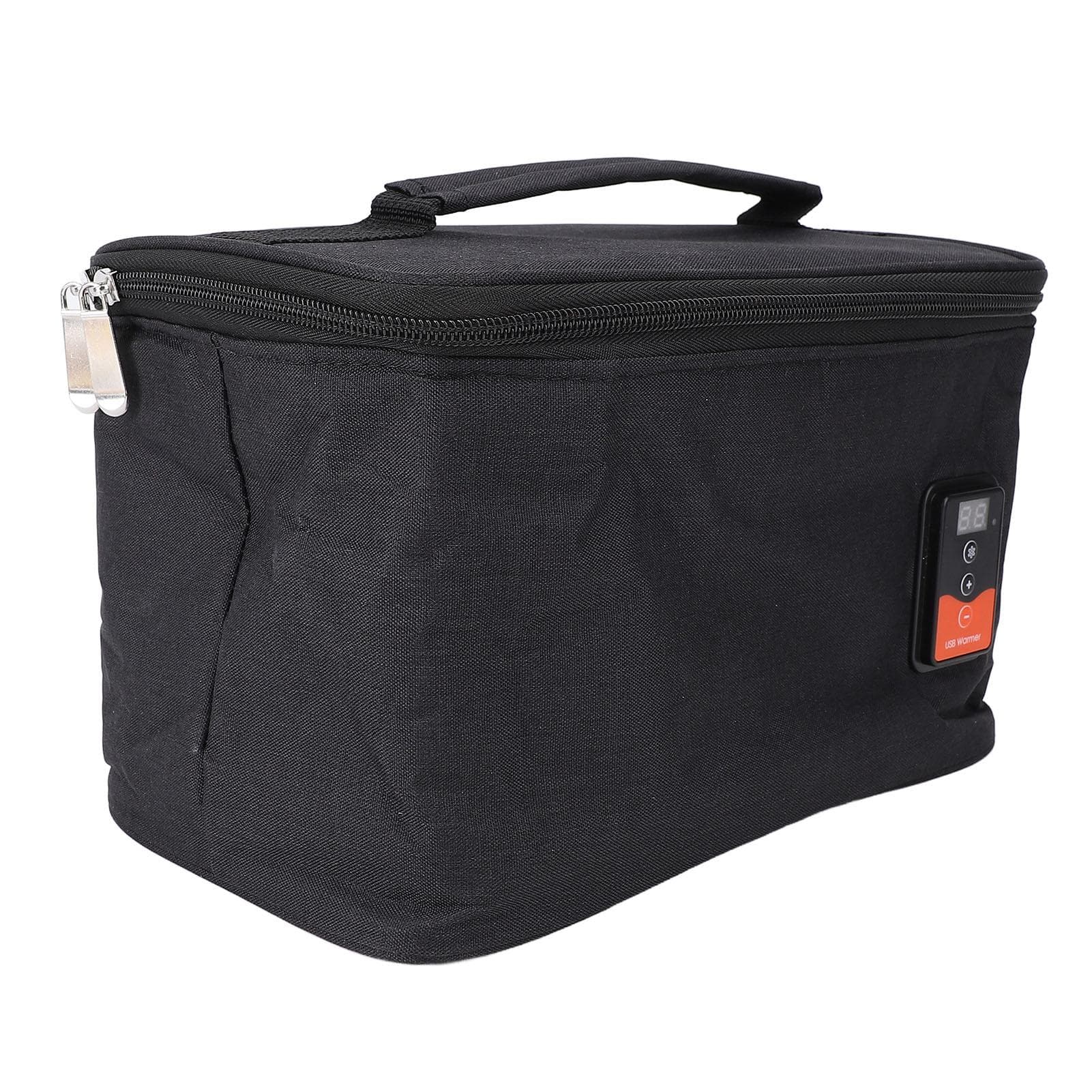 Car Electric Food Heater Black Adjustable Temperature USB Portable Lunch Heater for Lunch Box Wet
