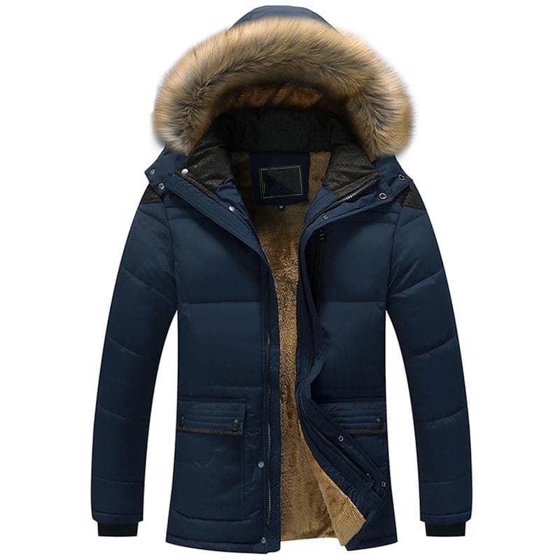 Winter Jackets For Men, Men's Winter Thickened Plus Size Padded Windproof Warm Cotton Padded Coat XXXXXL dark blue