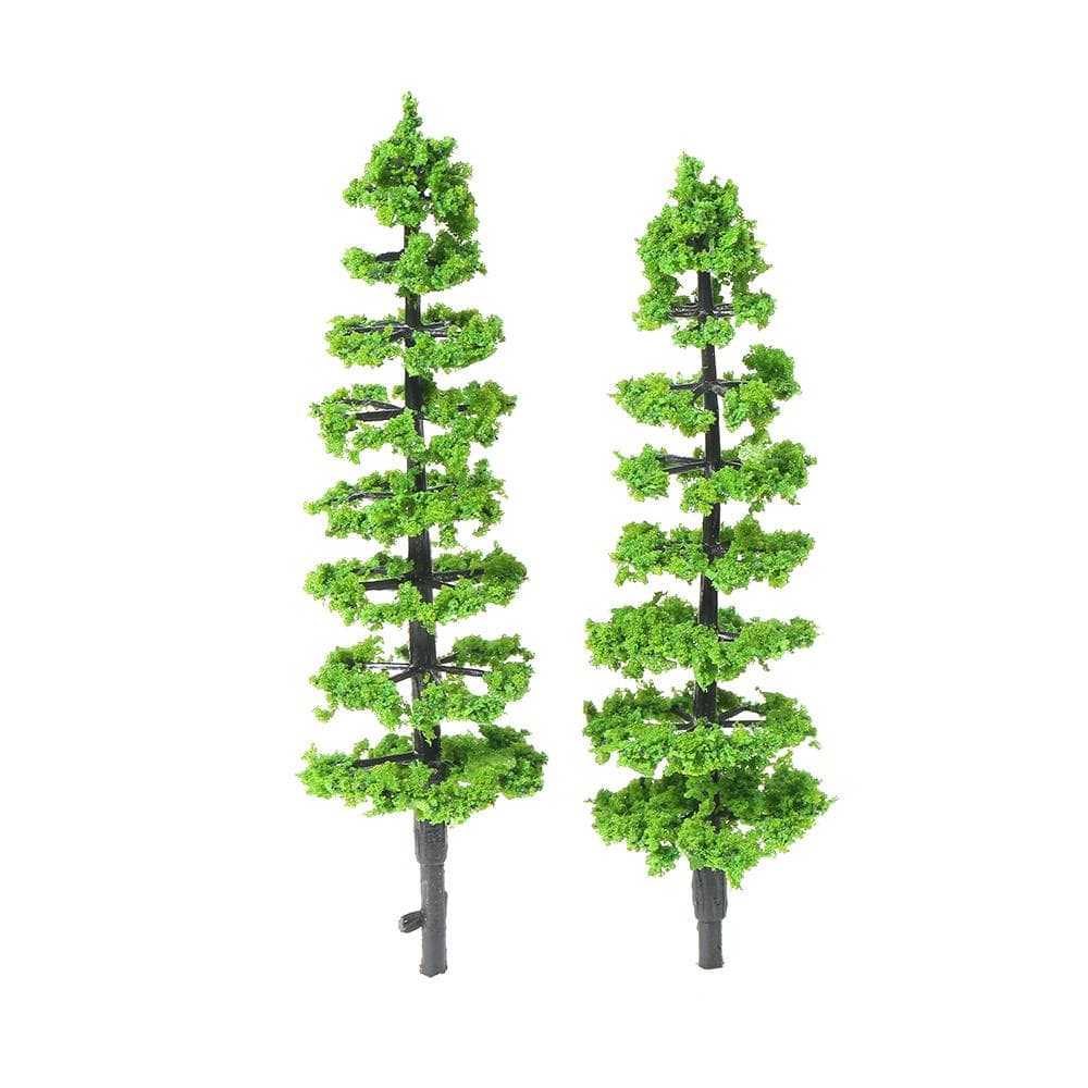 10 Pcs Model Fir Tree Plastic Miniature Landscape Scenery Train Railways Mini Layout Rainforest Tree