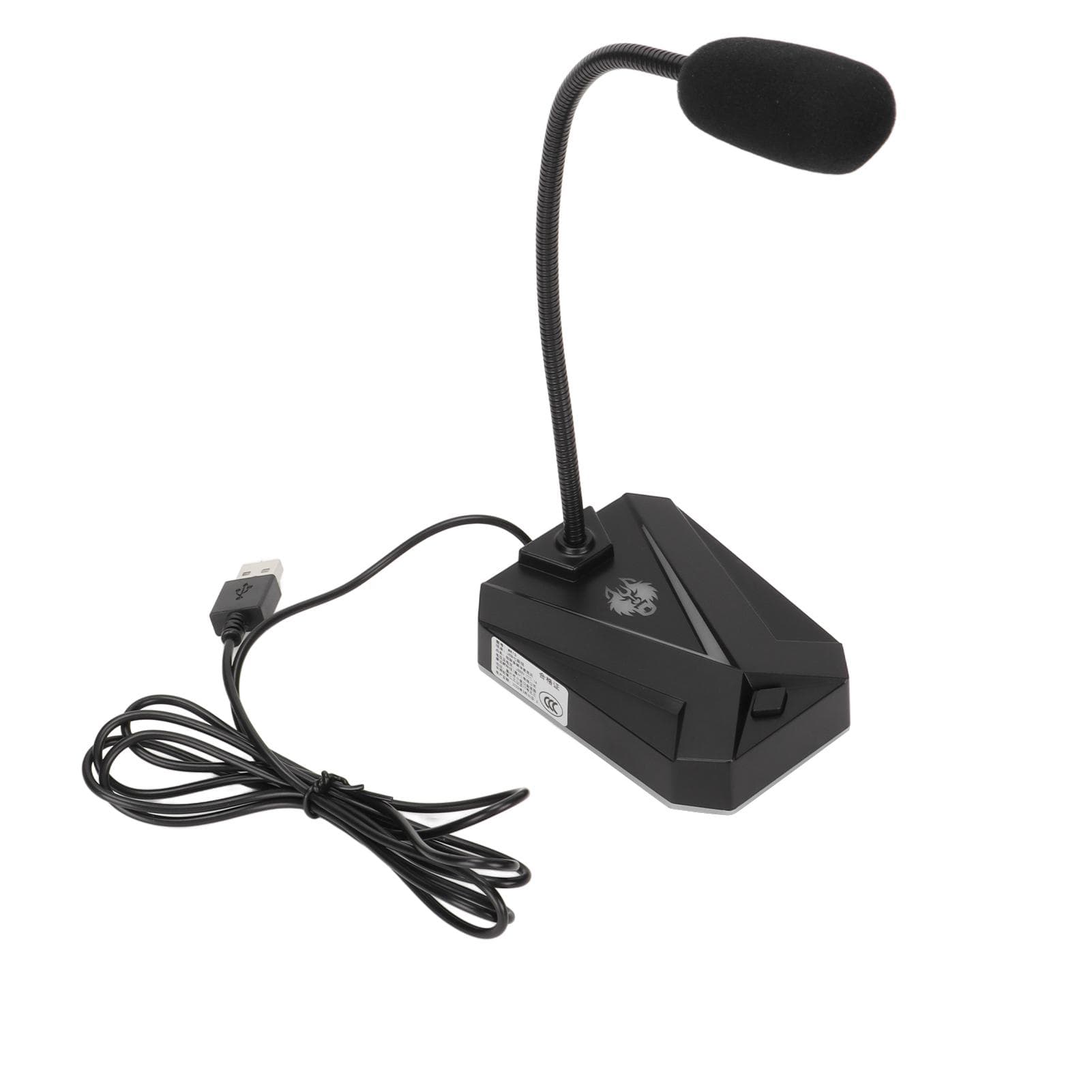 Computer Microphone USB RGB Light Adjustable Gooseneck Noise Reduction 360 Degrees USB Microphone