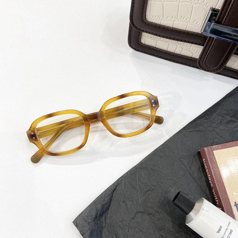 Retro Oval Big Frame Glasses Women Anti Blue Light Leopard Print Fashion Eyewear Stylish Eyeglasses Frame