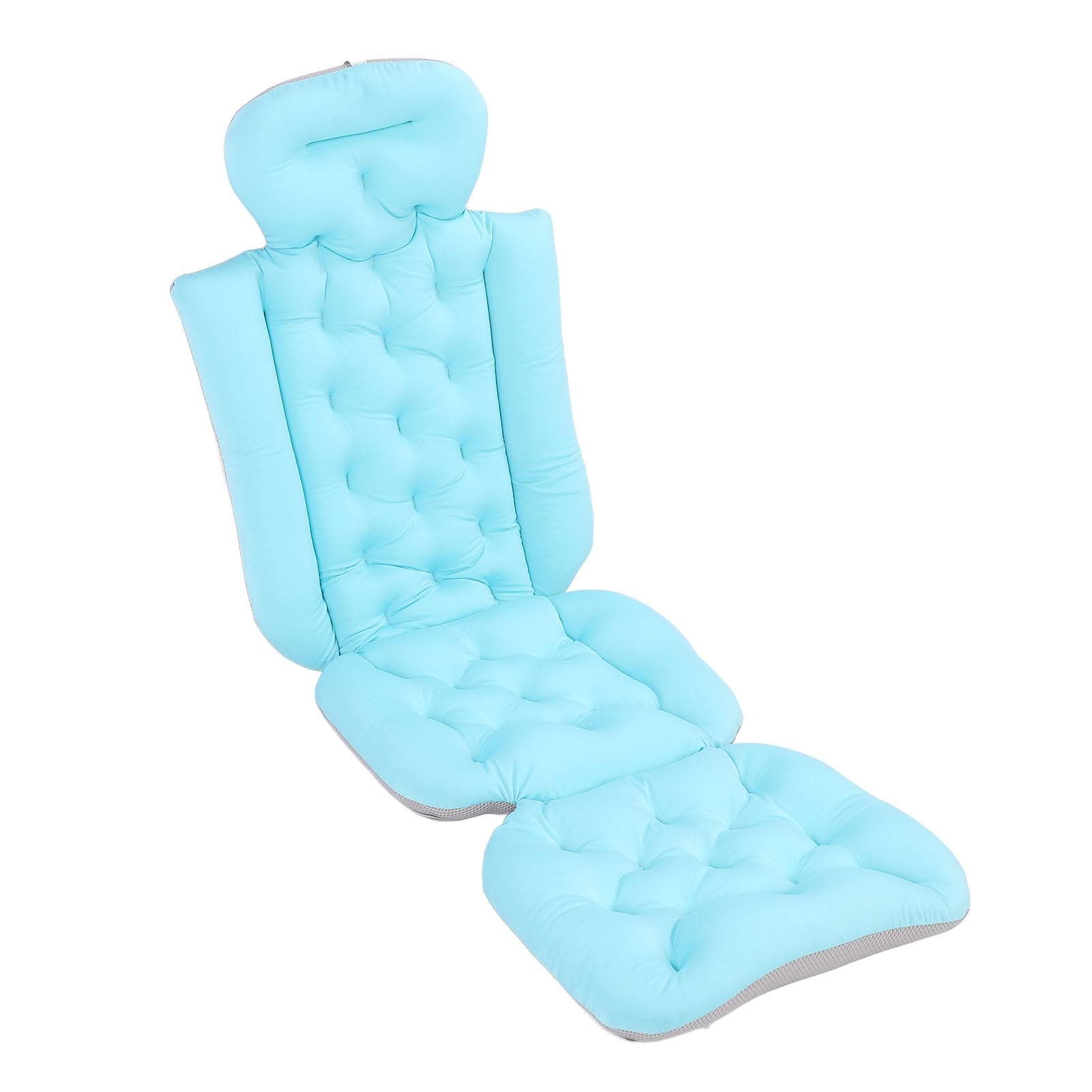 Full Body Bath Pillow Thick Bathtub Cushion Non Slip Bath Mat with Suction Cups for Headrest Neck