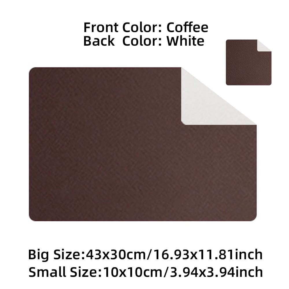 Placemat Leather Home Double-sided Rectangular Insulated Table Mat Restaurant Hotel Western Food Mat Waterproof Plcae Mat 43x30 cm coffee