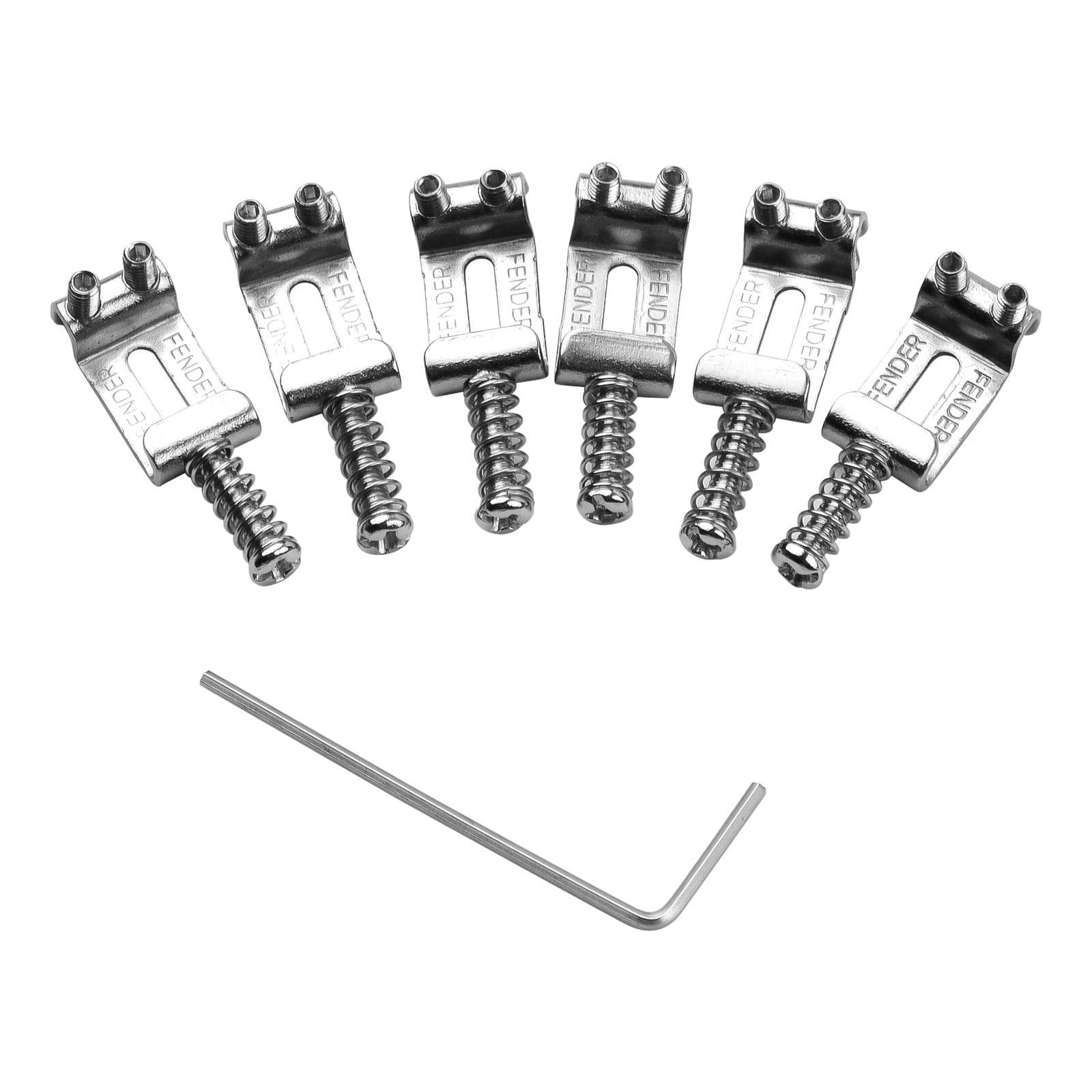 Electric Guitar Bridge Saddles With Wrench Electric Guitar Replacement Parts for ST Guitar 6Pcs silver