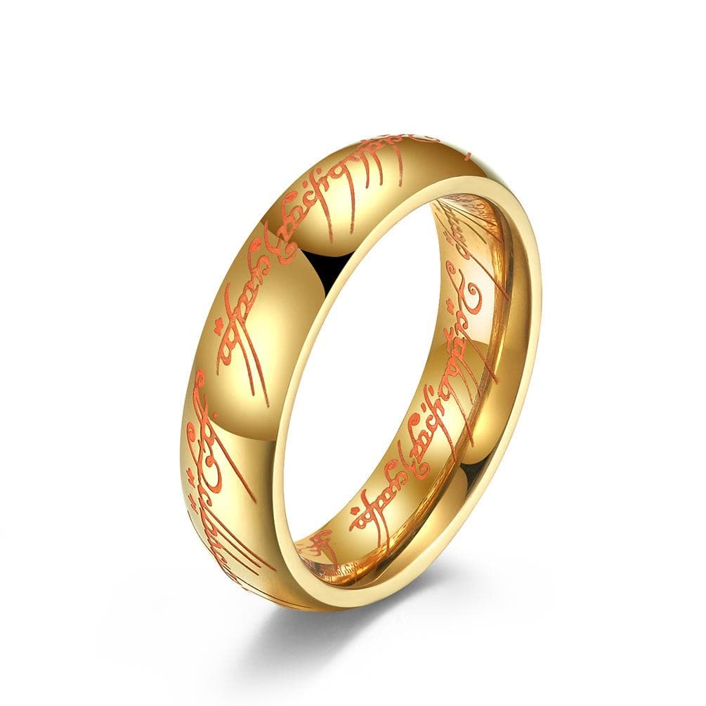 European and American Film and Television Lord of The Rings Luminous Magic Ring Titanium Steel Fashion Ring 11#