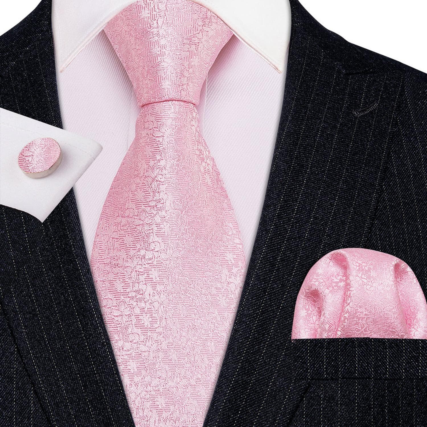 Hi-Tie New Fashion Mens Tie Business Necktie Hanky Cufflinks Tie Set N-0327