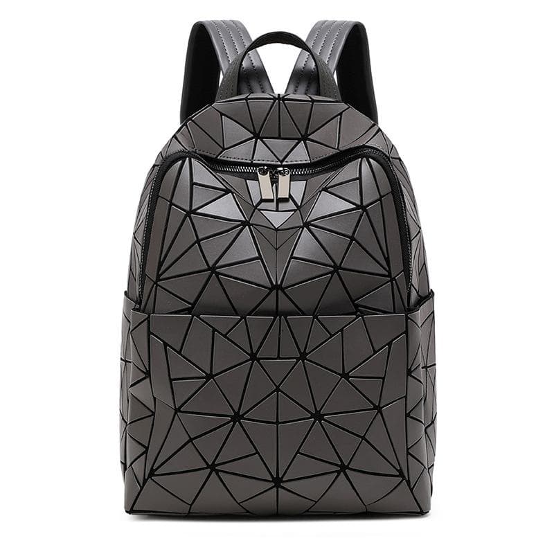 Japan Diamond Lattice Splicing Backpack Women's Bag Fashion Large Capacity School Bag Leisure Travel Backpack gray
