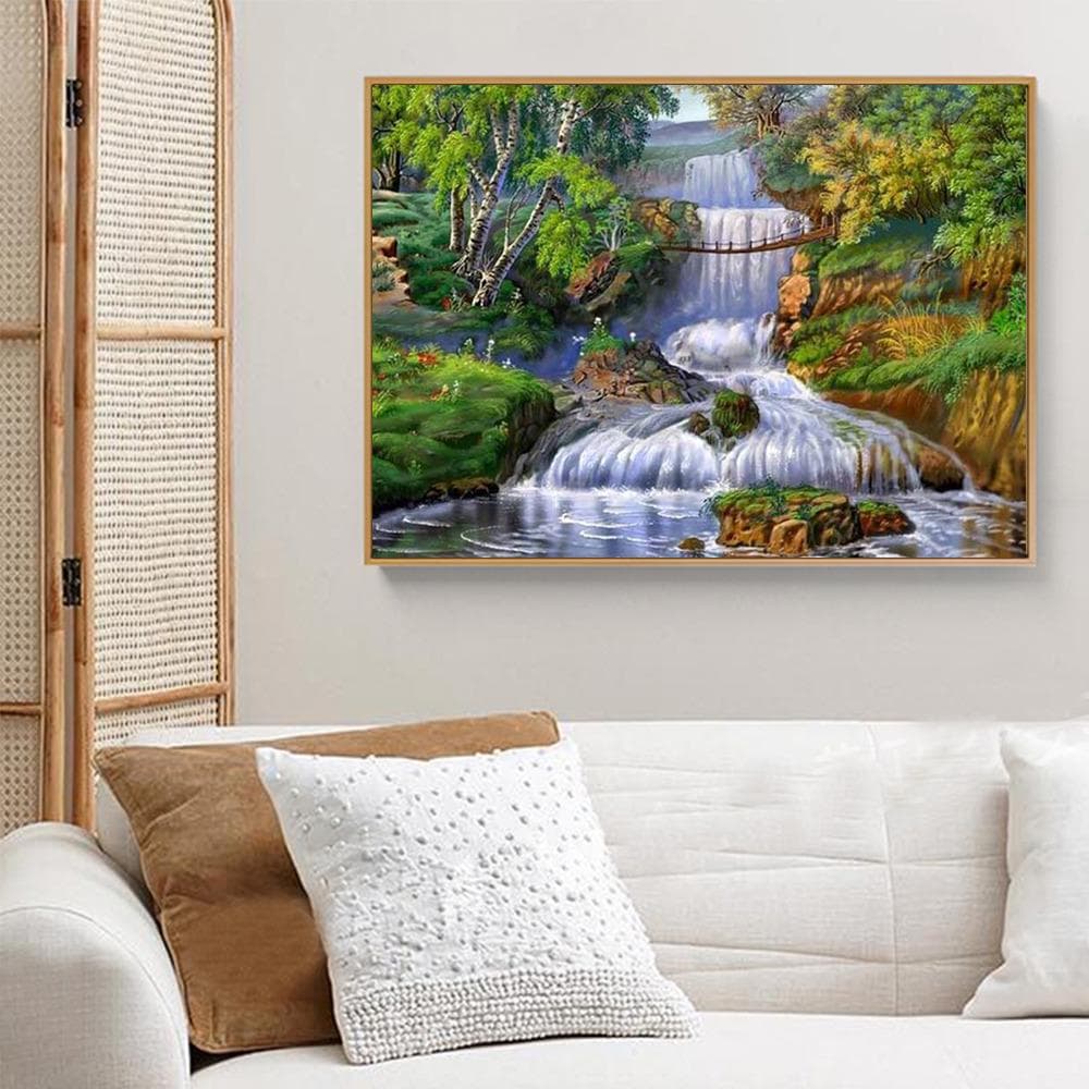 Diamond Embroidery Cross-stitch Nature Diamond Mosaic Scenic 5d Diamond Painting Creek Diamond Art 20X30CM