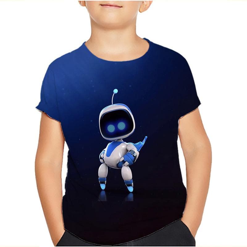 Game Astro Bot 3D Printed Kids T Shirt Children Clothing Harajuku Cartoon Tees Casual Fun Top Clothing Girls Boys Tshirt 2024 120 black