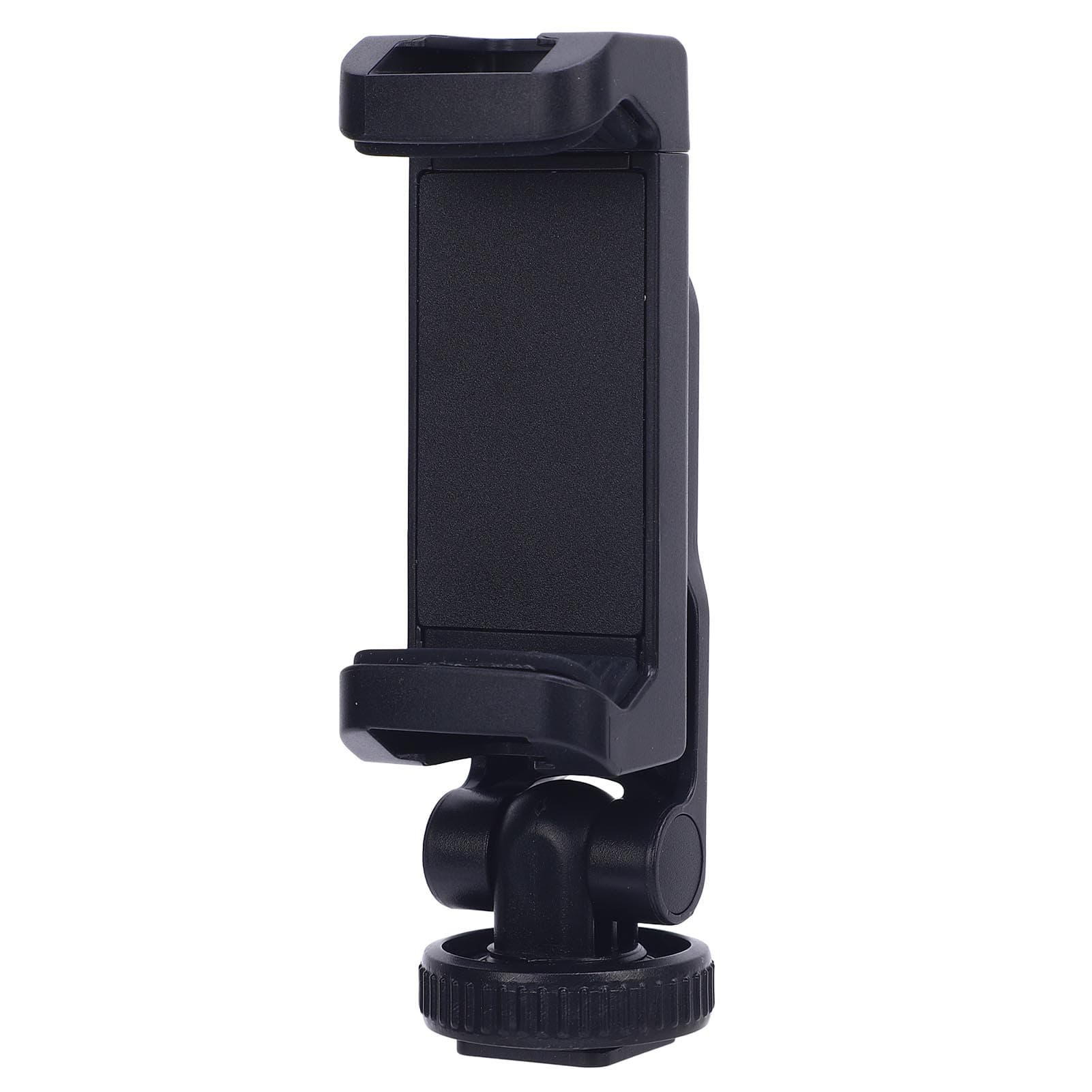 Phone Tripod Mount Adapter with 14 Inch Screw Double Cold Shoe Adjustable Angle Smartphone Tripod