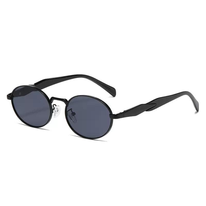 Luxury Oval Metal Sunglasses Unisex Retro UV400 Protection Round Frame Shades Eyewear for Men Women