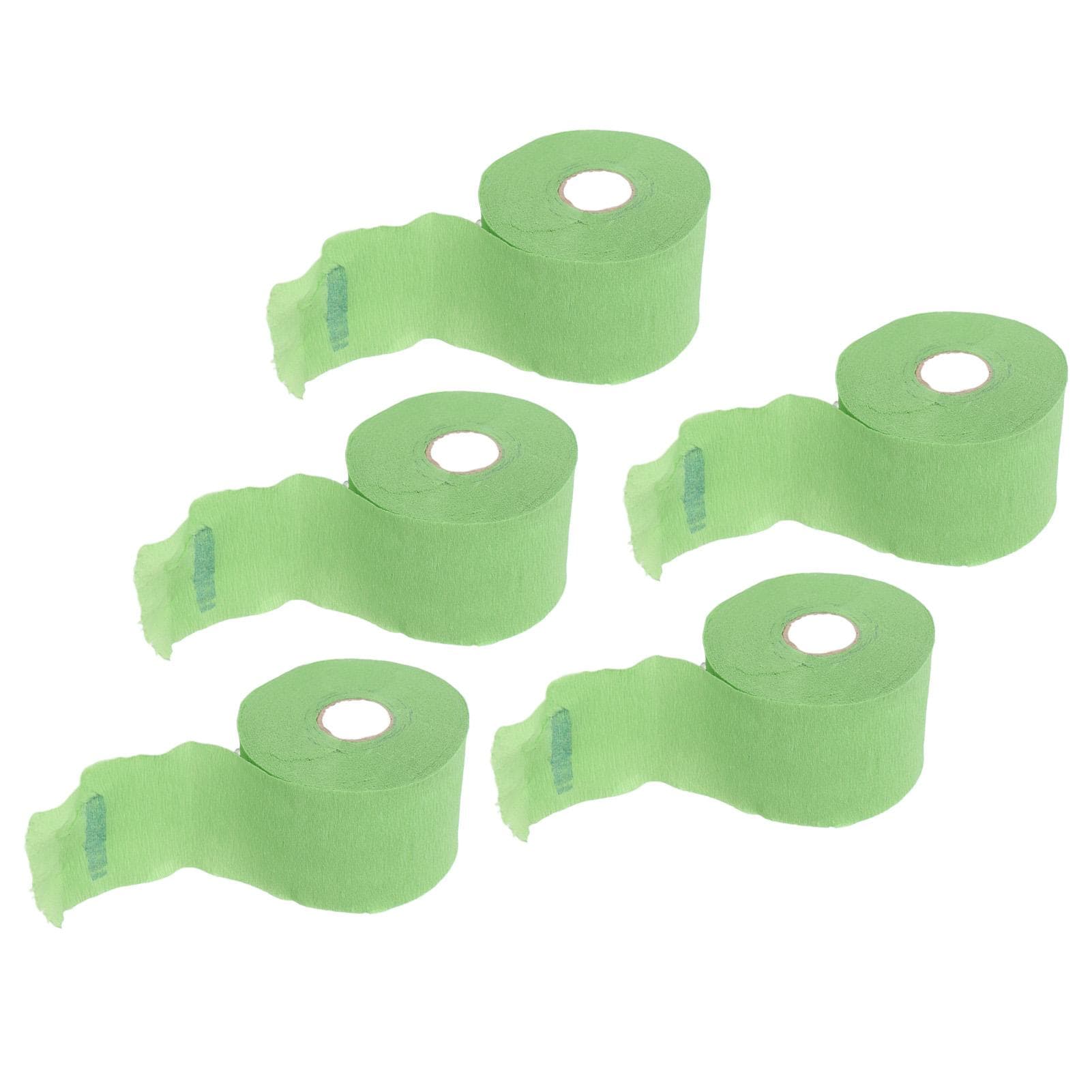 5 Rolls Disposable Barber Paper Neck Strips Self Adhesive Hairdressing Stretchy Wrap for