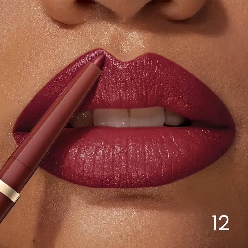 Waterproof Matte Nude Lip Liner High Pigmentation Smooth Lipstick Lip Gloss Perfect for Valentine's Day & Everyday Makeup 12