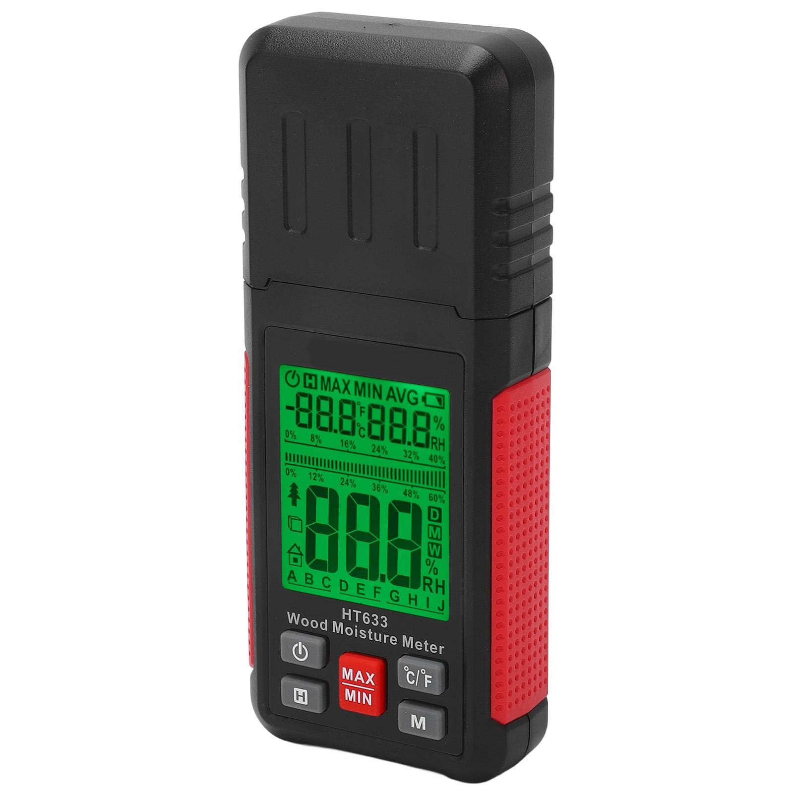 Wood Moisture Meter Digital Tester Firewood Damp Detector for Lumber Woodwoking Plaster Paper Floor