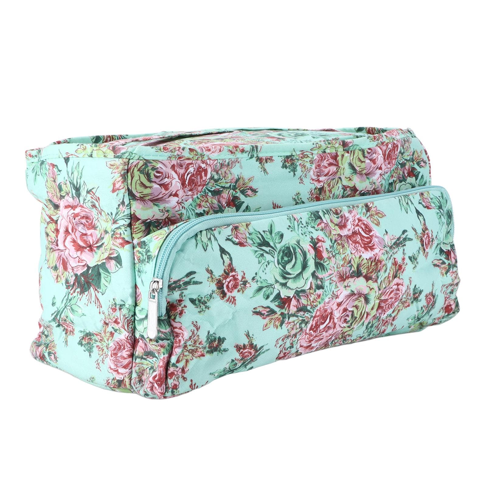 Knitting Bag Quadrate Green Print Pattern Organizer Lightweight DIY Crochet Supplies for Beginners