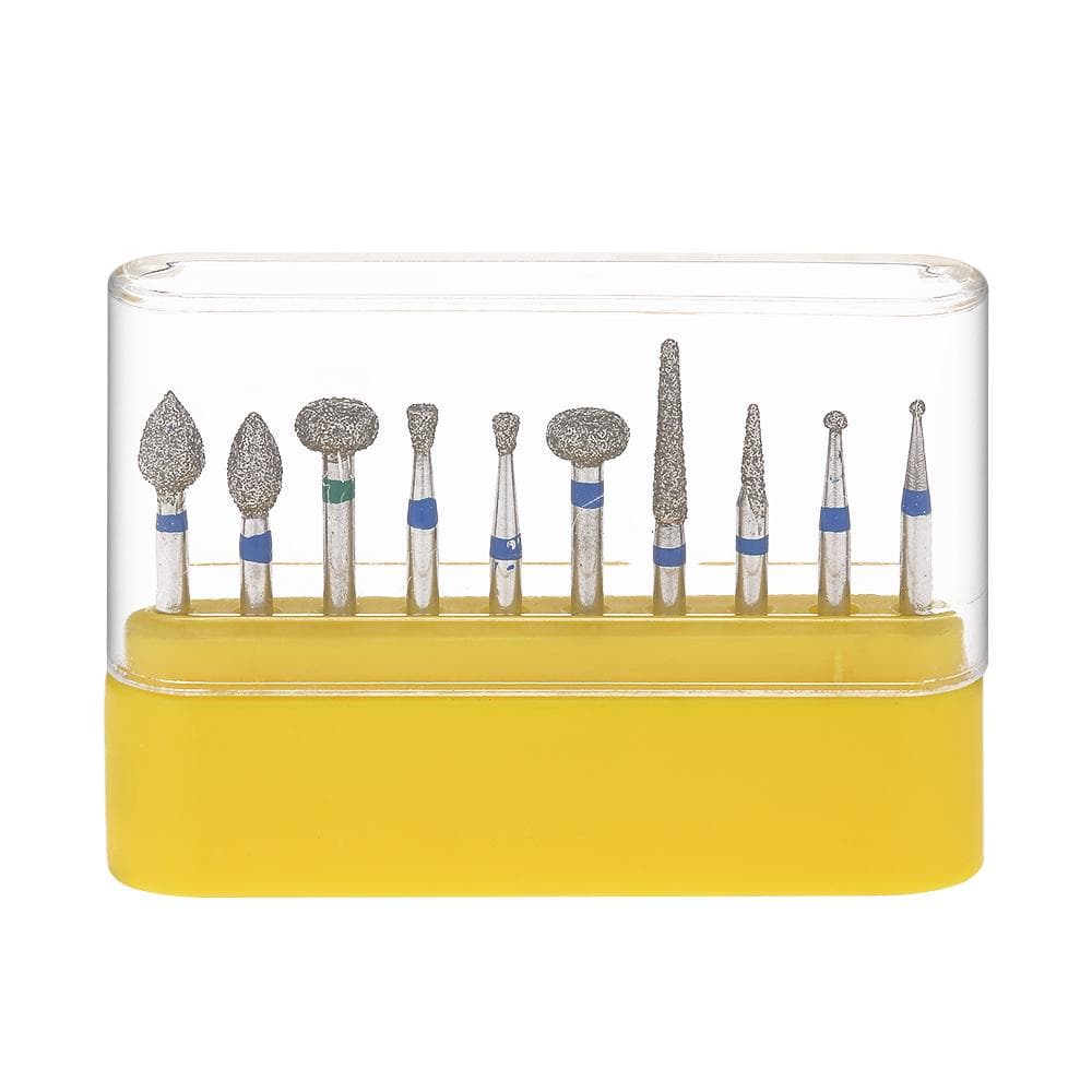 Dental Diamond Burs Drill Ceramic Restoration Polishing Kit 10 Pcs 4
