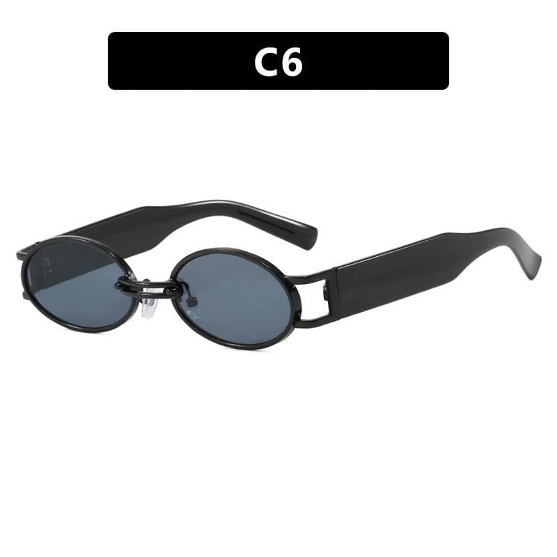 Y2K Vintage Oval Sunglasses Small Frame UV400 Protection Luxury Designer Steampunk Eyewear for Women Men