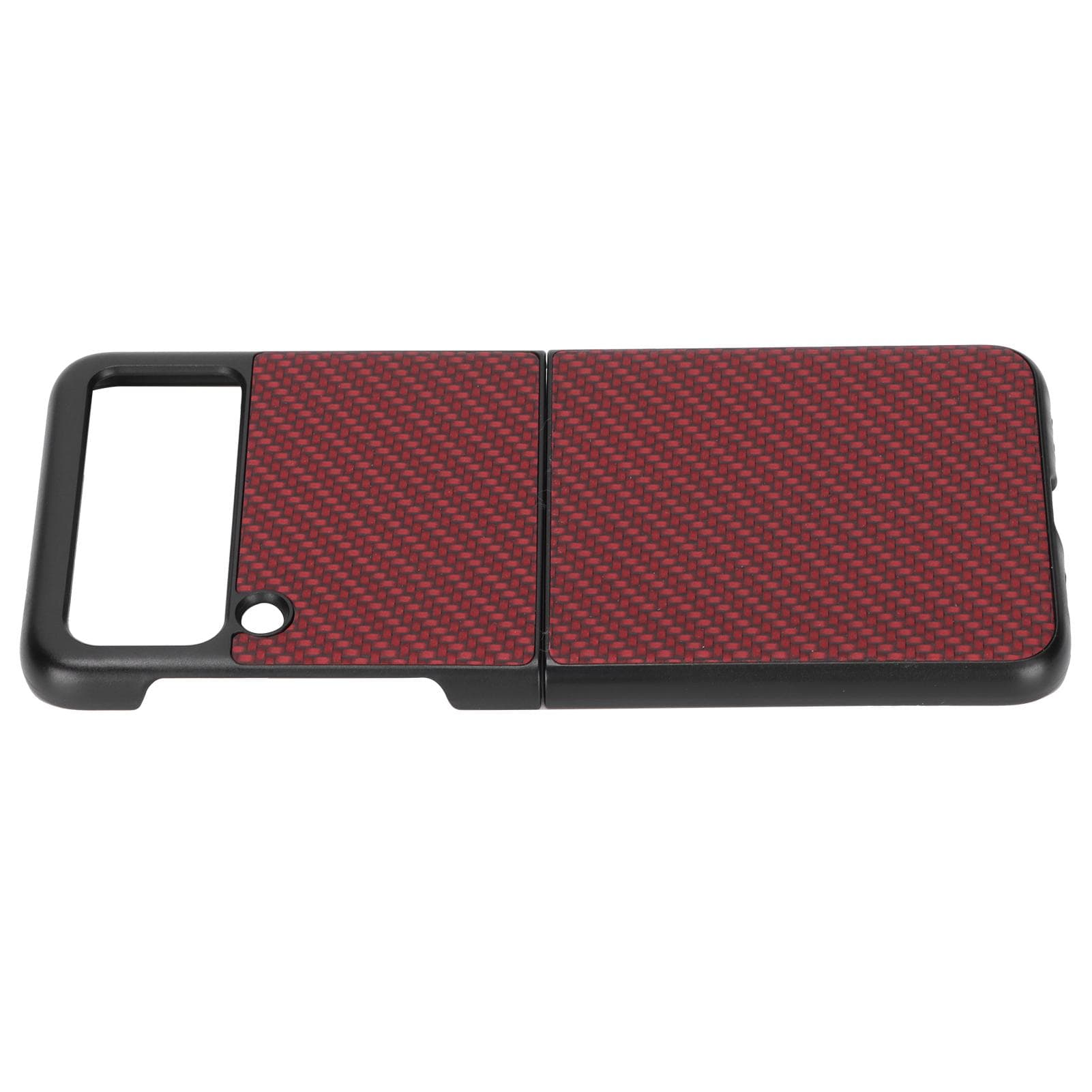 Carbon Fiber Pattern Folding Shell Phone Case for Samsung Galaxy Z Flip 3 Protective CoverRed red