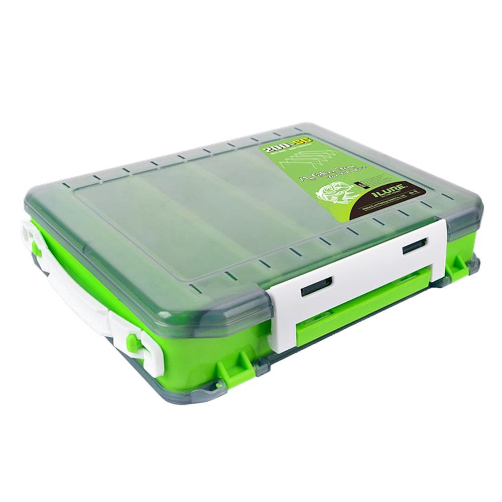 Double Sided Fishing Box Fishing Accessories Lures Hooks Storage Box Fishing Tackle Organizer Box S green