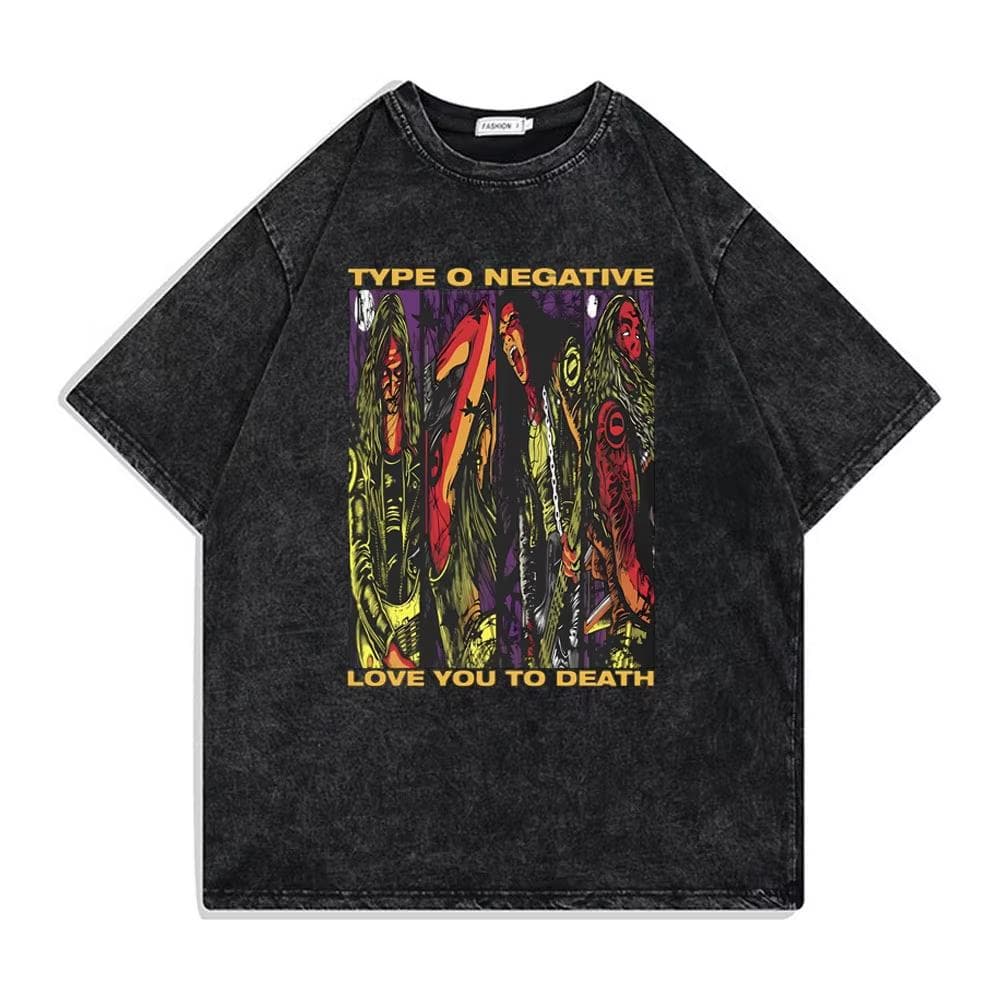Rock Band Type O Negative Suspended In Dusk Streetwear Washed Vintage Tshirt Oversize Tee Men women Casual Top S