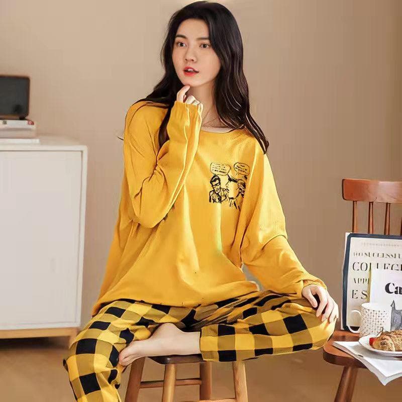 Women's Long-Sleeve Pajama Set: Spring/Autumn 2023 - Net Red, Large Size, Winter Homewear 3XL (140-155 jin)