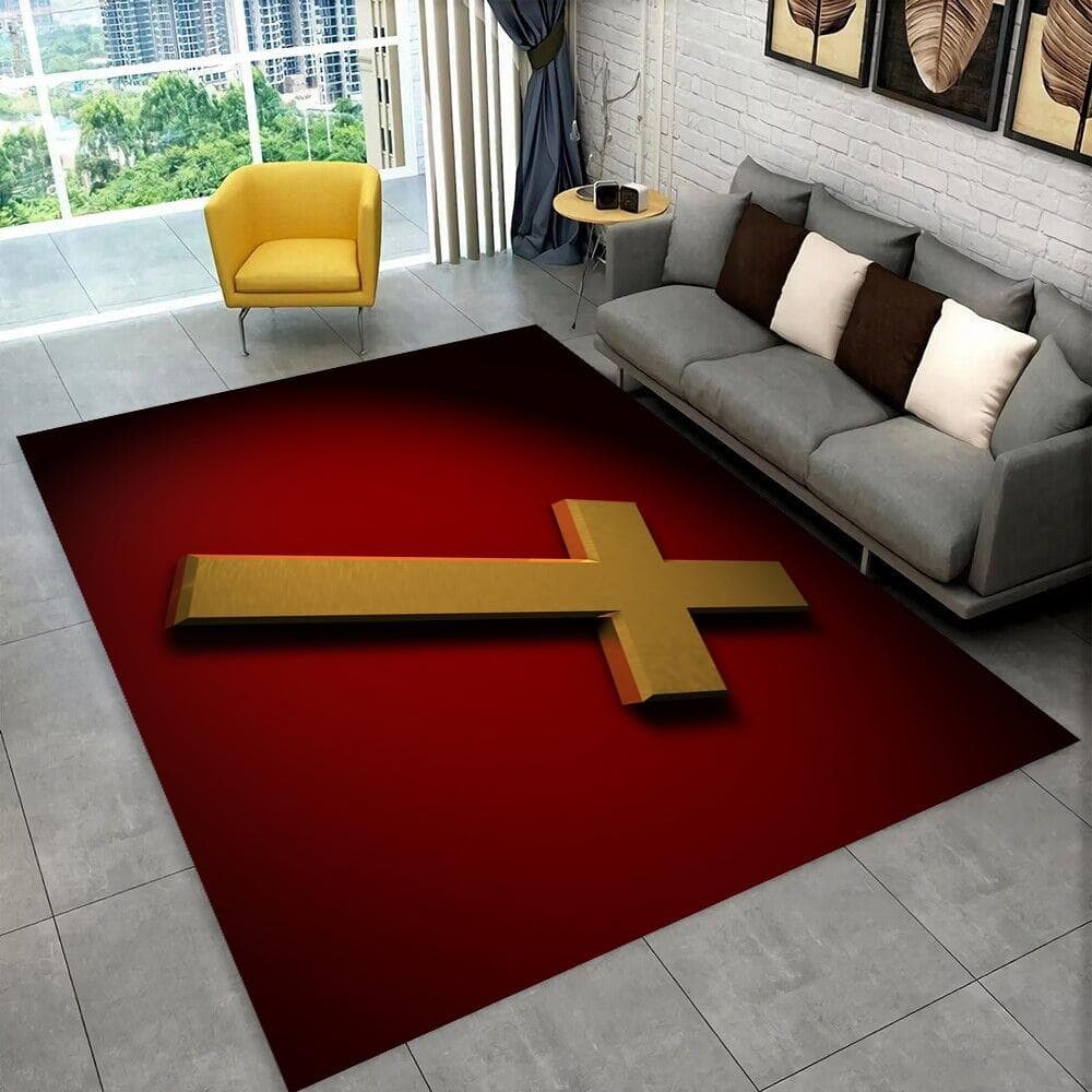 Holy Bible Cross Jesus Pray Area Rug,Carpet Rug for Home Living Room Bedroom Sofa Doormat Decor,kid Play Non-slip Floor Mat Gift 100cm x 120cm