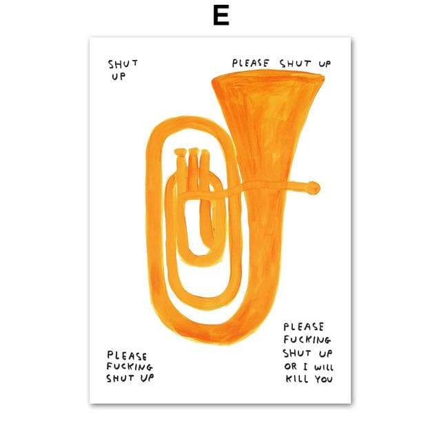 Abstract Art Poster David Shrigley Pictures for Home Deisgn Work Hard Play Hard Canvas Wall Art Prints Frameless Prints No Frame 60*100cm