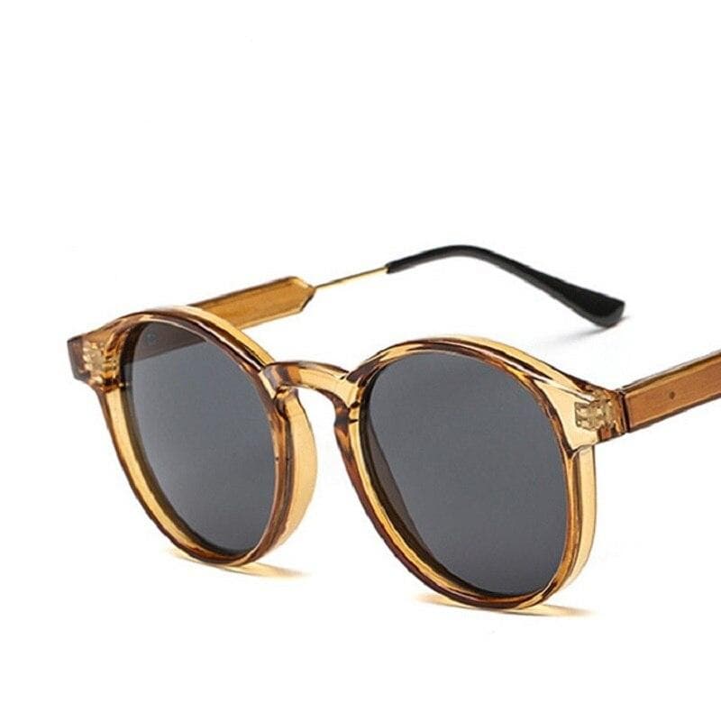 Retro Round Sunglasses UV400 Protection Unisex Brand Design Transparent Lens Fashionable Men Women Sunglasses