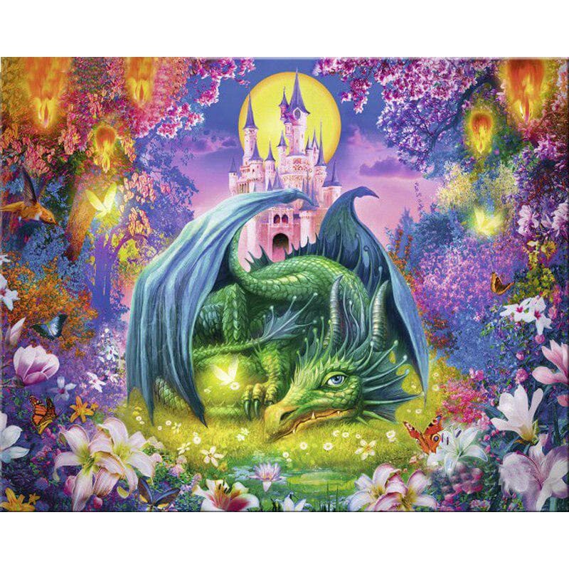 Diamond Painting Dragon Castle Diy Diamond Painting 5d Diamond Painting Arrivals 20X30CM